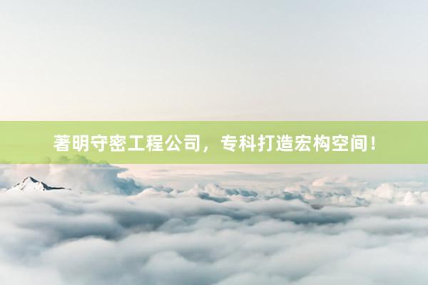 著明守密工程公司，专科打造宏构空间！