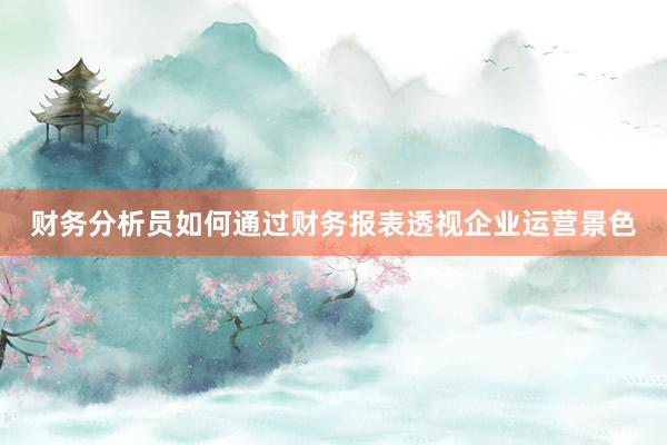 财务分析员如何通过财务报表透视企业运营景色